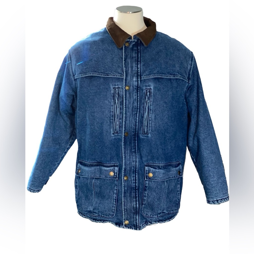 Cabela's 90’s Flannel Blanket Lined Denim Barn Chore Ranch Coat Mens XLT